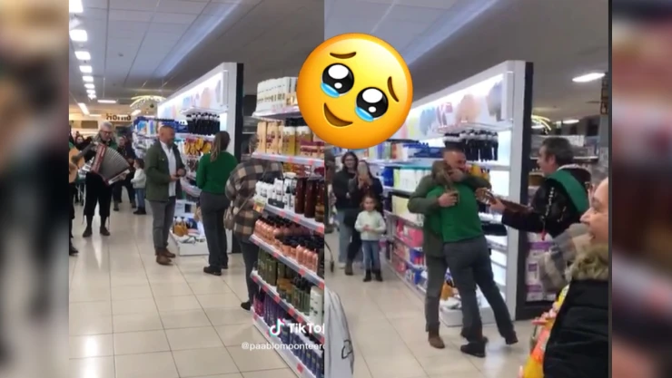 Piden matrimonio en el supermercado