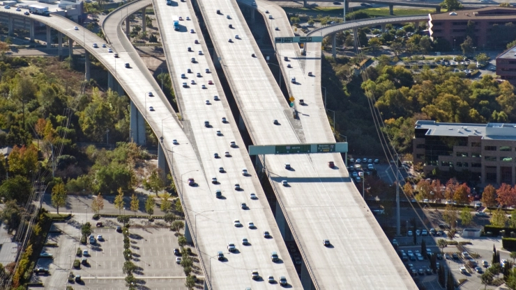 Vista aérea de la I-5 de San Diego, California