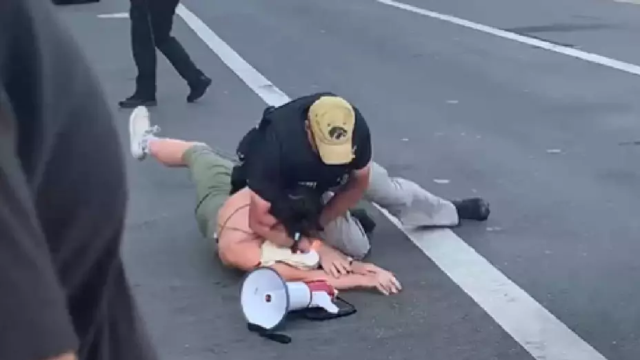 Policías agreden a mujer que protestaba en la Cumbre de las Américas (2)
