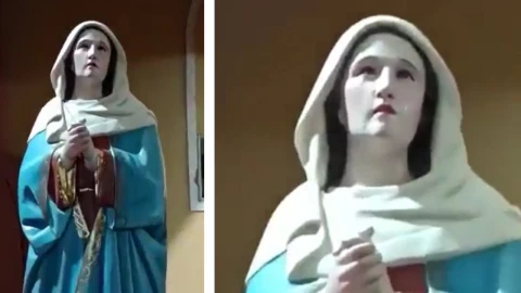 VIDEO_ ¿Milagro_, Imagen de la Virgen derrama lágrimas