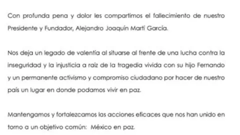 En redes sociales reportan la muerte de Alejandro Martí