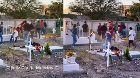 Familiares se pelean en pleno panteón.