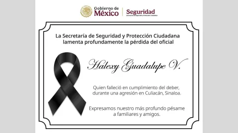 Esquela del agente de la SSPC que murió en Culiacán