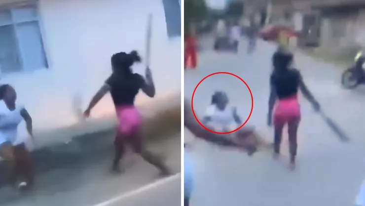 Vecinos grabaron el momento en que la discusión escaló en plena vía pública