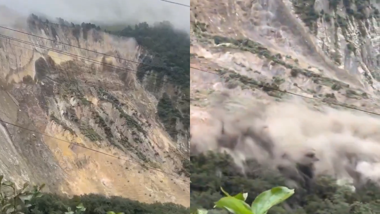 Graban momento en que una montaña del Himalaya colapsa sobre el río Kali Gandaki en Nepal | VIDEO