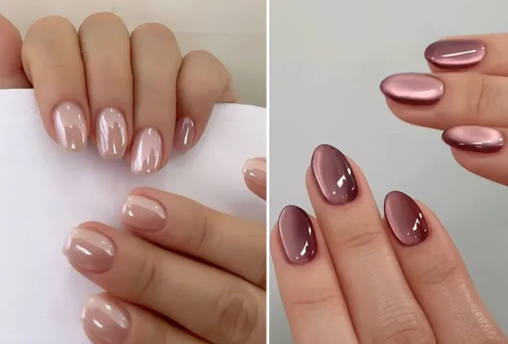 Ideas uñas nude glass