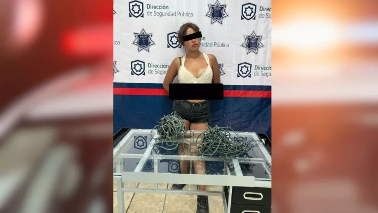 En Torreón, joven de 19 años es detenida tras robar luces navideñas.jpg