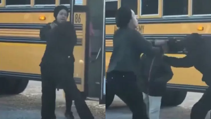 VIDEO | Madre de familia pelea contra un chofer escolar tras una presunta denuncia de abuso