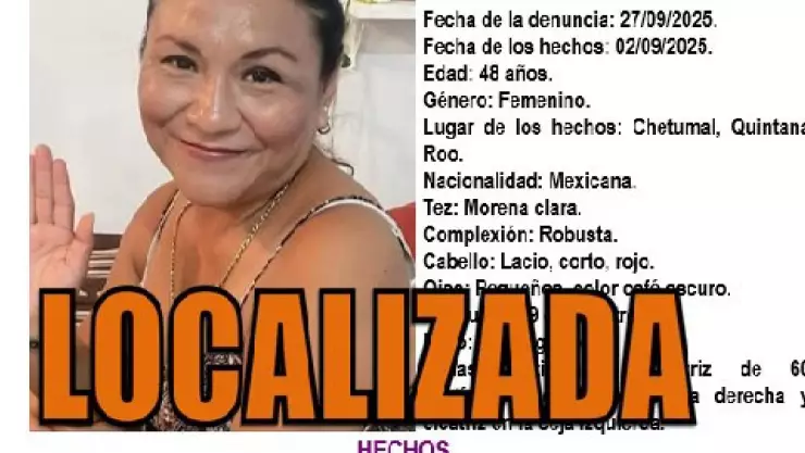 Localizan a Cristina Pech Chan tras estar desaparecida más un mes en Chetumal