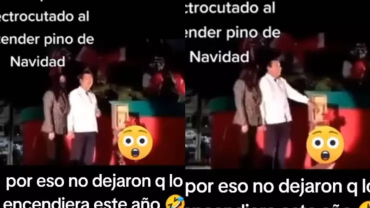 Alcalde se electrocuta en encendido del árbol