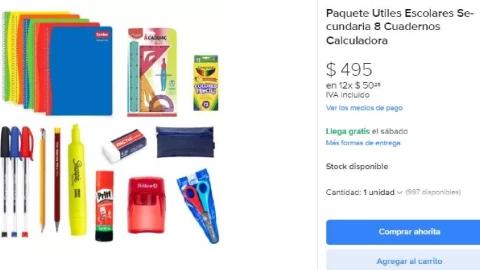 Mercado Libre oferta útiles escolares para este regreso a clases 2023