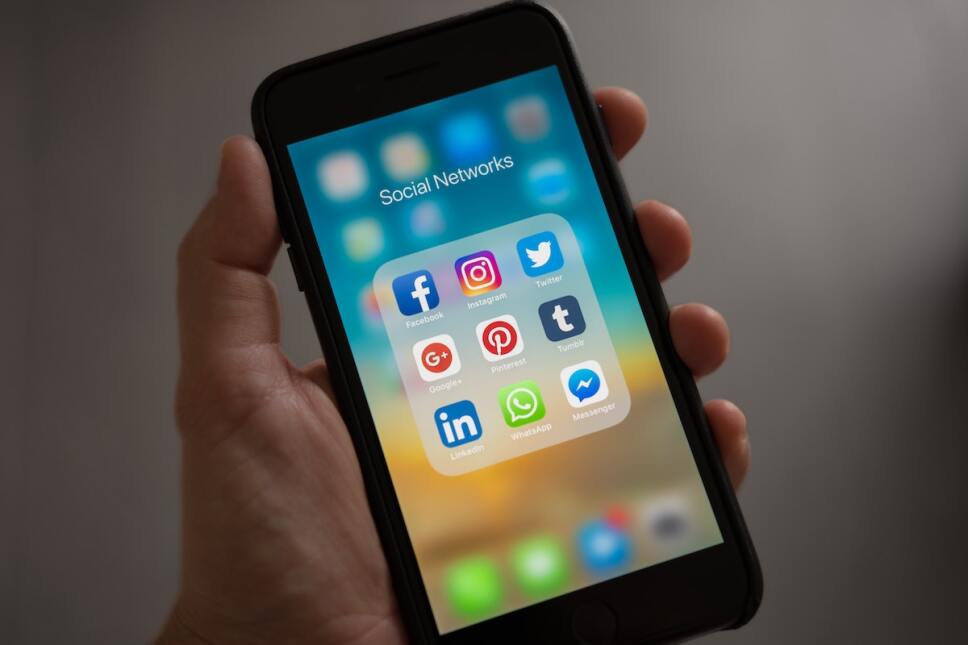 pantalla de redes sociales