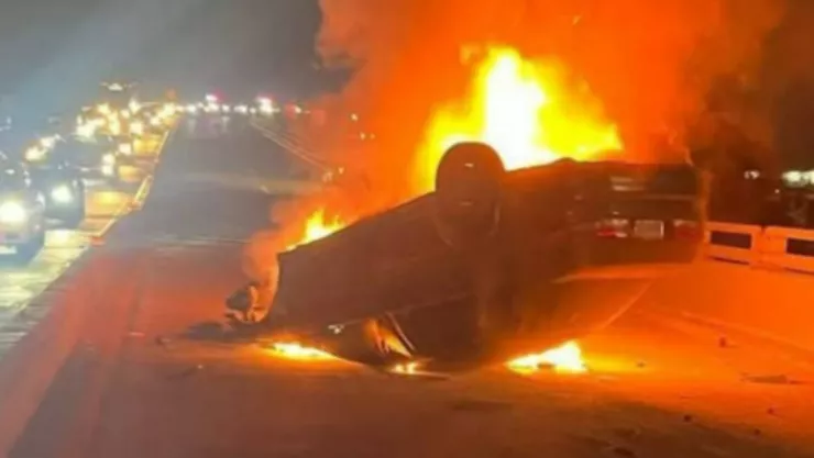 Accidente vehicular en la ciudad de Tijuana la noche del 15 de abril