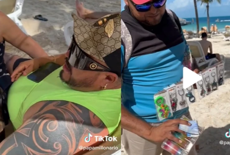 Tiktoker ‘Papá millonario’ regala dinero a vendedor ambulante en Cancún