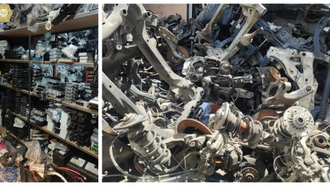 Aseguran 40 toneladas de autopartes en la Venustiano Carranza