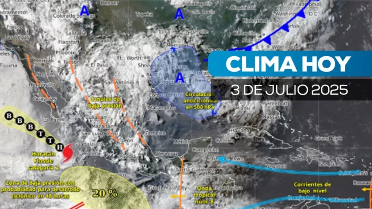 Huracán “Flossie” impacta en el clima hoy 3 de julio en México; qué estados esperan lluvias