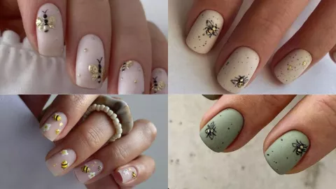 diseños de uñas aesthetic con insectos