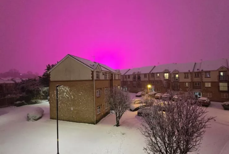 Cielo morado en Reino Unido