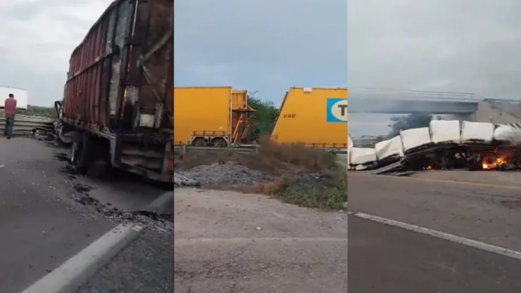 bloqueo-autopista-mazatlán-culiacán-tráileres-vehículos-incendiados