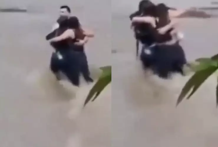 VIDEO: Tres amigos mueren arrastrados por un río; fueron captado dándose su último abrazo