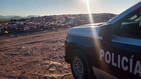 Patrulla en el basurón municipal de Culiacán
