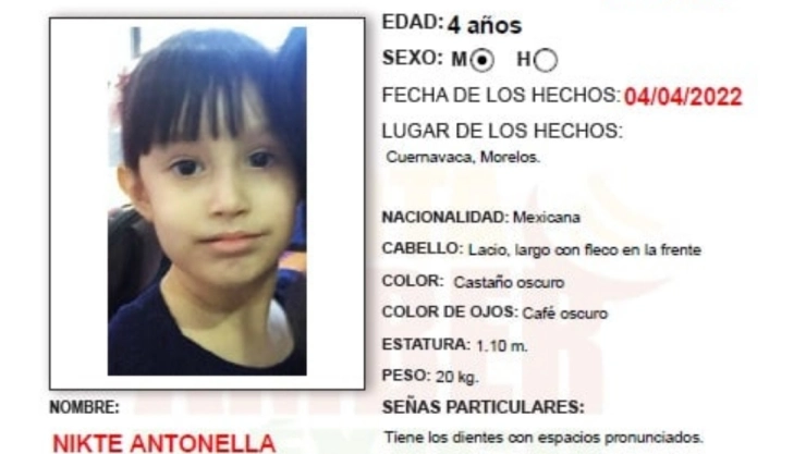 Alerta Amber Antonella Dorantes Morelos