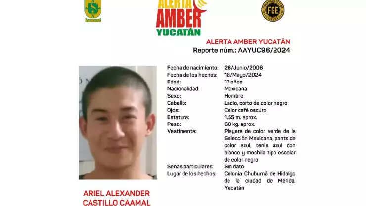 ¿Lo has visto_ Con Alerta Amber buscan al joven Ariel Castillo en Yucatá