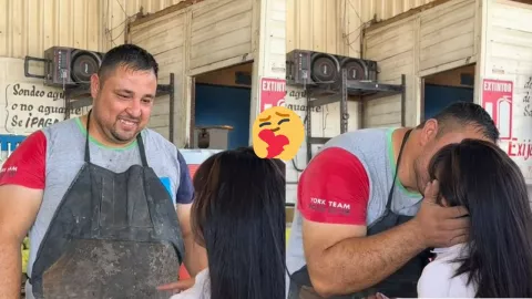 Niña vende sus cosas por el Día del padre