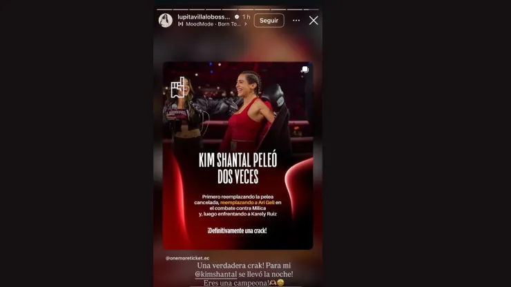 lupita villalobos felicita a Kim Shantal