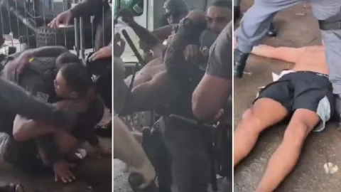 Policía aplica llave mataleón brasil