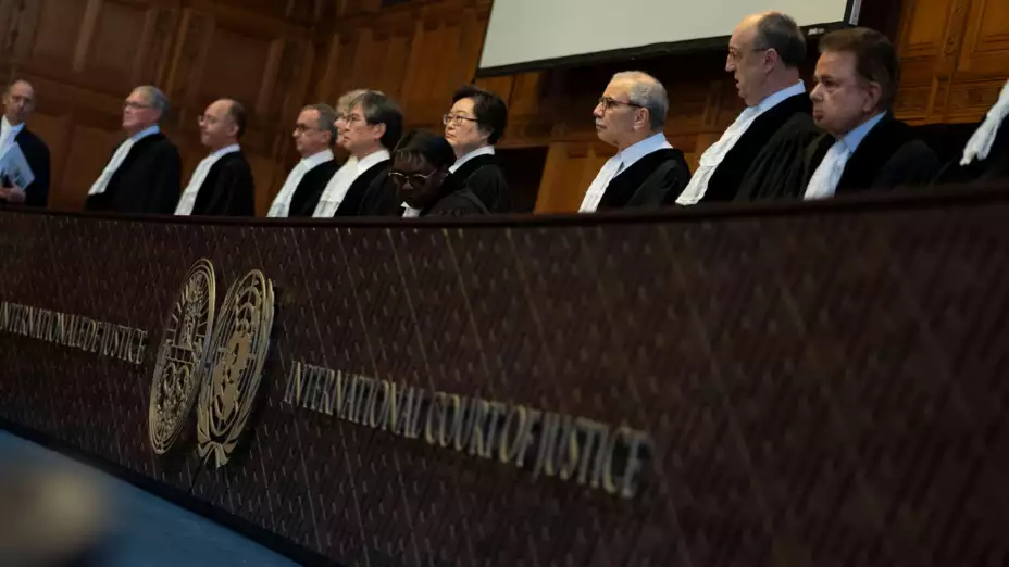 Jueces de la CIJ en La Haya, Holanda.