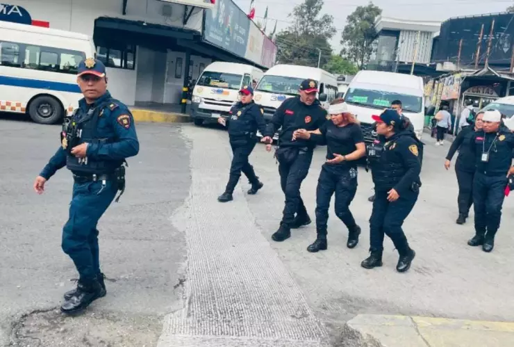 Una de los policías agredidos en el CETRAM de Indios Verdes este sábado 5 de octubre