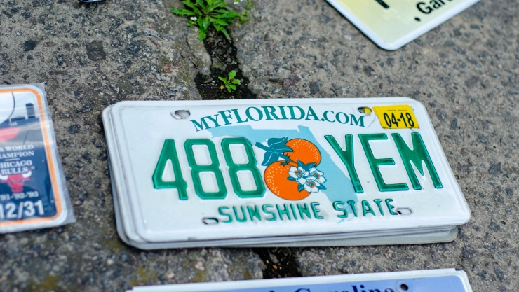 Matrícula del estado de Florida con el número 488 YEM