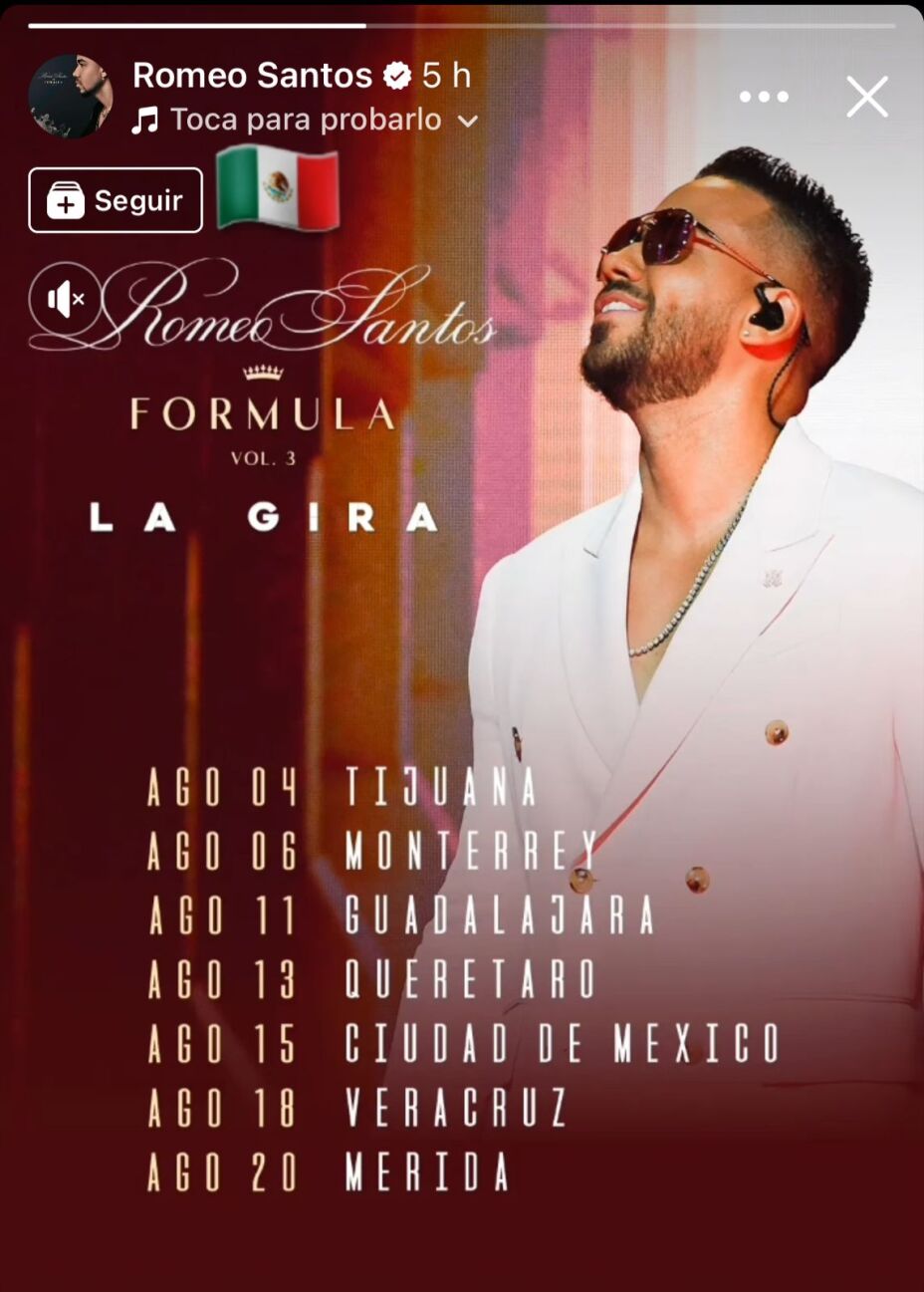 Romeo Santos CONFIRMA fecha de concierto en Mérida