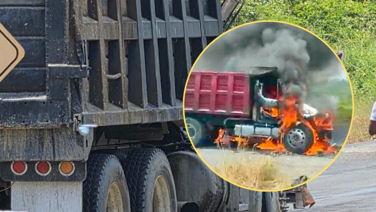 Revelan fotografías de autobuses calcinados en carretera de Veracruz