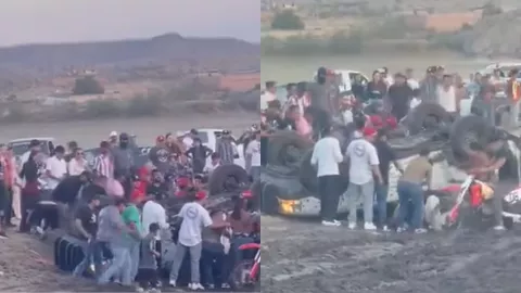 VIDEO ¡IMÁGENES SENSIBLES! Así quedó una camioneta durante un atascadero en Villa Juárez, Zacatecas