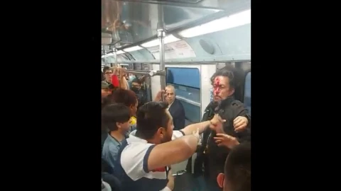 Riña en metro