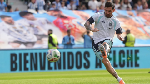 Messi, entrenamiento antes de la Copa Mundial