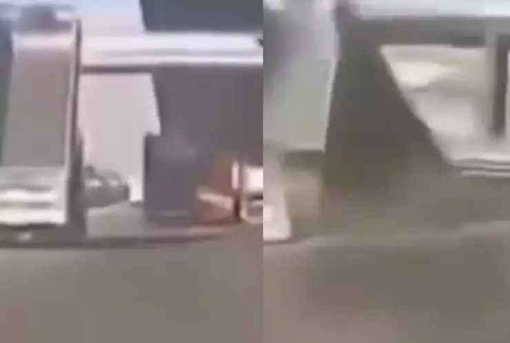 Tráiler choca con puente