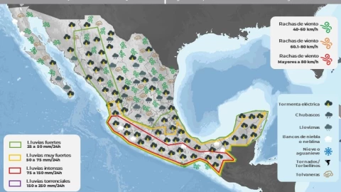 Clima en México 4 de agosto de 2023