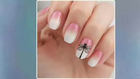 Diseño ombré con libélulas