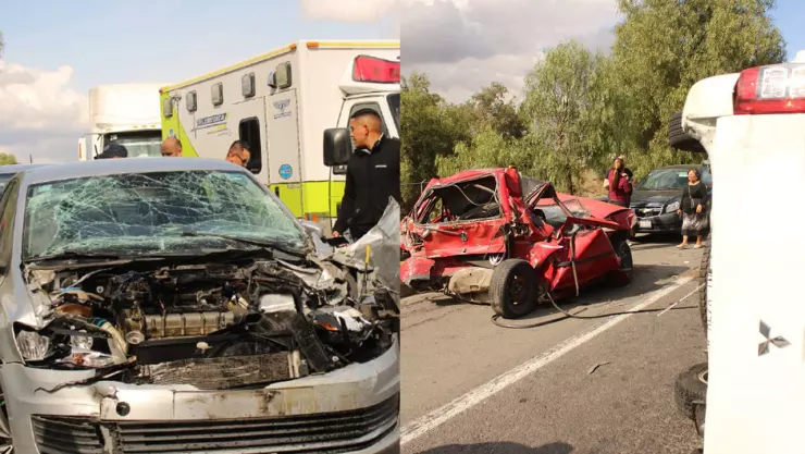 Tráiler provoca carambola en la autopista México-Pachuca.