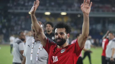 Mohamed Salah festeja triunfo de Egipto 