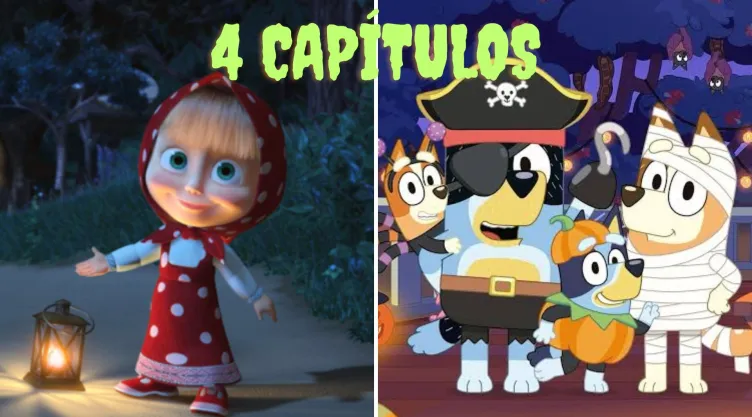 Capítulos de Masha y El Oso y Bluey para ver en Halloween