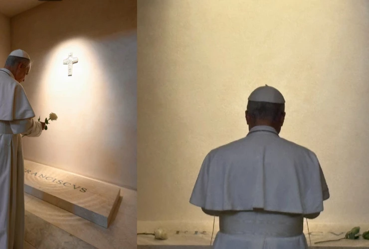 Papa León XIV visita la tumba del Papa Francisco en Santa María la Mayor en su primera visita a la ‘Madre del Buen Consejo’.jpg