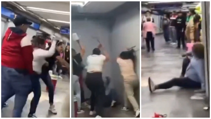 Video de pelea de vendedores en Línea 2 del Metro de CDMX