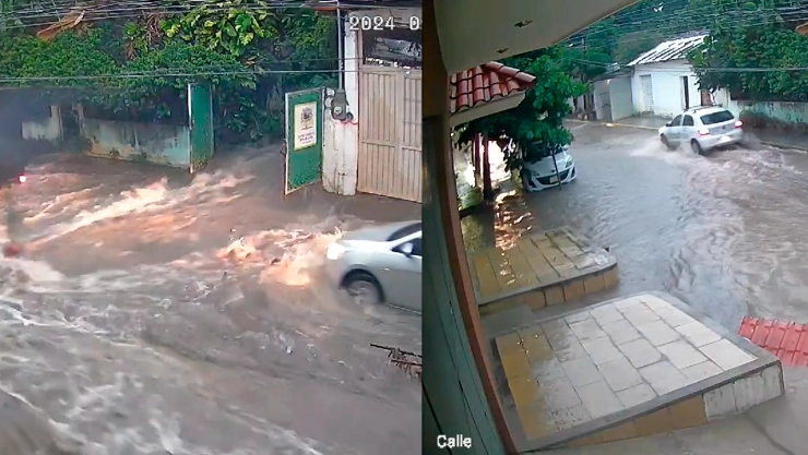 VIDEO: Valla colapsa por fuertes lluvias en Plan de Ayala en Tuxtla Gutiérrez