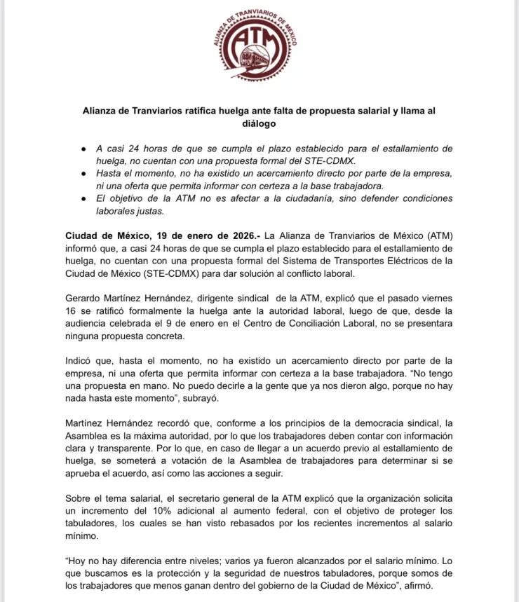 Paro tranviarios en CDMX