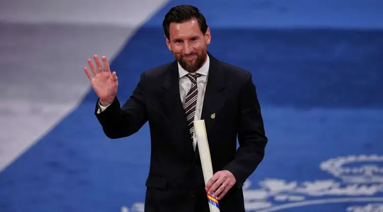 Lionel Messi tras recibir el premio Princesa de Austria del deporte en Oviedo, España.