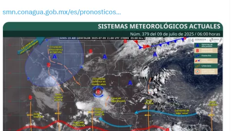 SMN envía alerta: Monzón mexicano y onda tropical 10 azotarán fuertemente a BCS 

